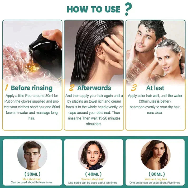 3 In 1 Black Hair Dye Shampoo (BUY 1 GET 2 FREE)