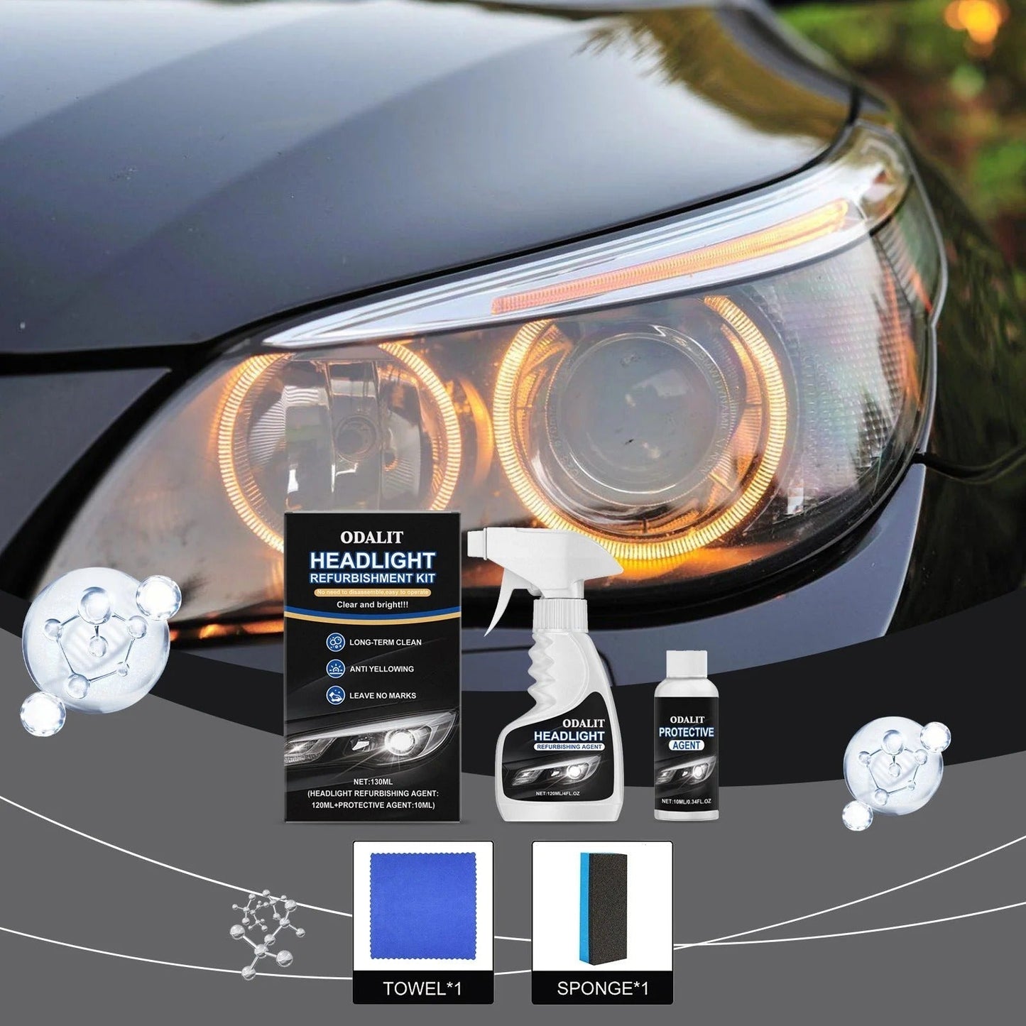 ODALIT Glass / Headlight Refurbishment Spray ( BUY 1 GET 1 FREE )