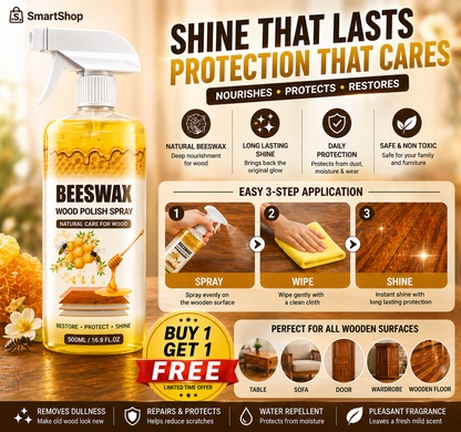 Beeswax Wood Polish Spray | Restore Shine , Protect Furniture | BUY 1 GET 2 FREE