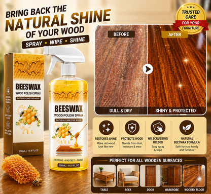 Beeswax Wood Polish Spray | Restore Shine , Protect Furniture | BUY 1 GET 2 FREE