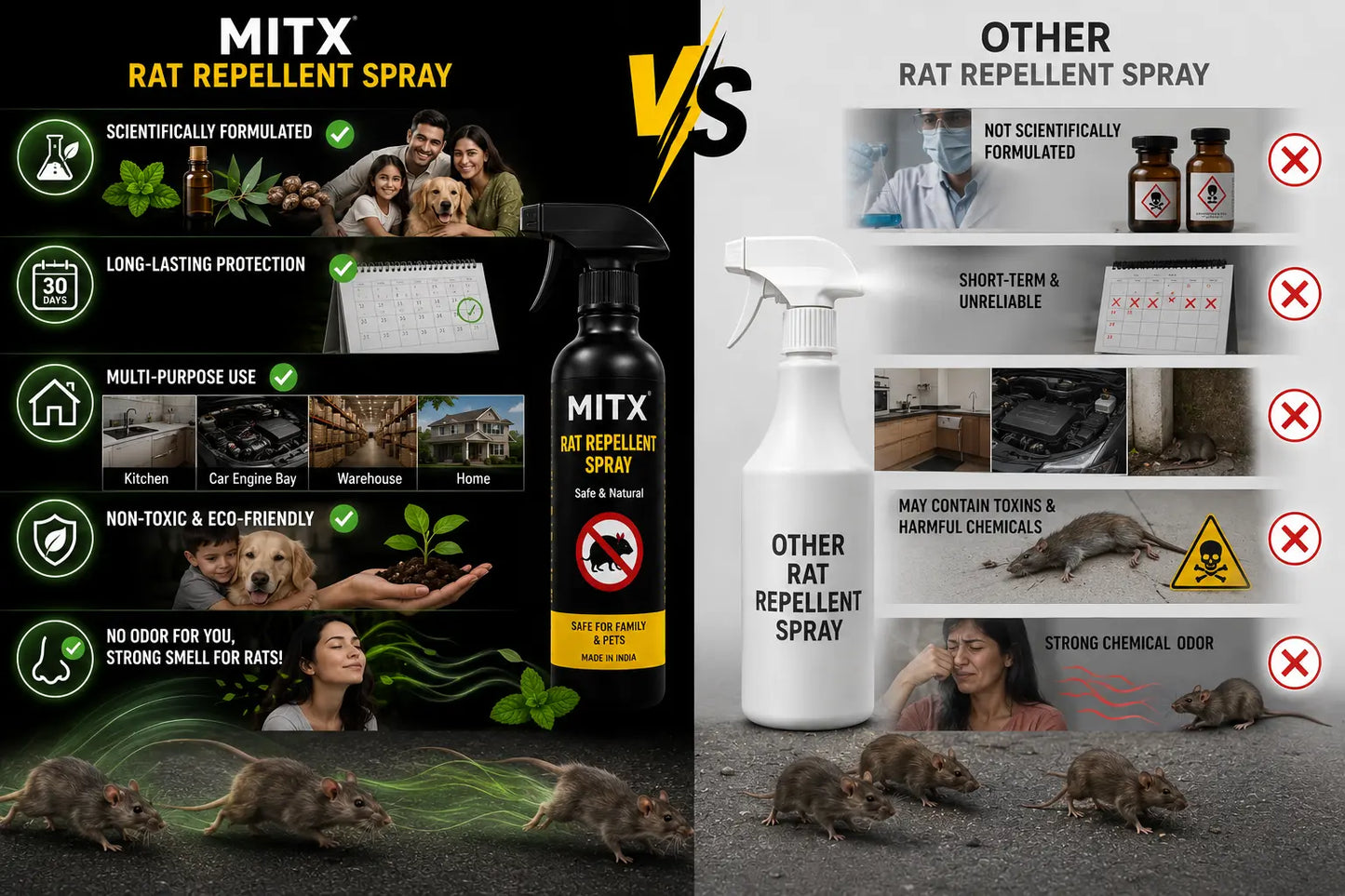 Mitx™ Rat Repellent Spray | BUY 1 GET 2 FREE