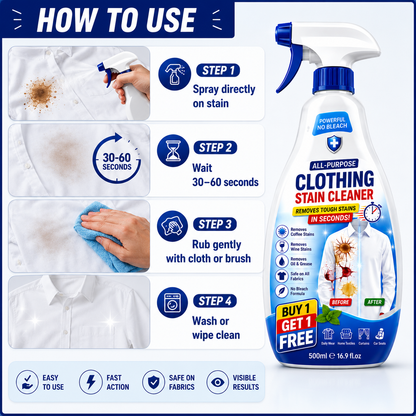 Powerful All Textile Cleaner For All Color Fabric Stain Remover Spray BUY 1 GET 1 FREE