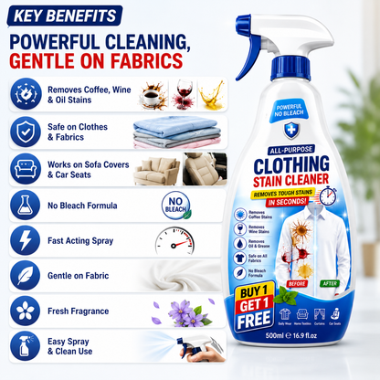 Powerful All Textile Cleaner For All Color Fabric Stain Remover Spray BUY 1 GET 1 FREE
