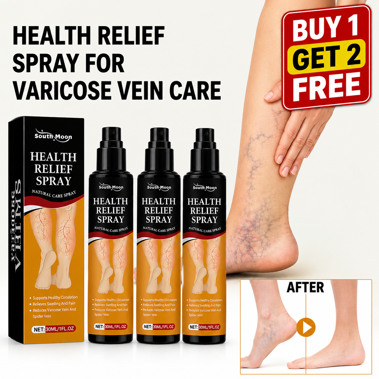 FlexoDerm Varicose Vein Relief Spray (BUY 1 GET 2 FREE)