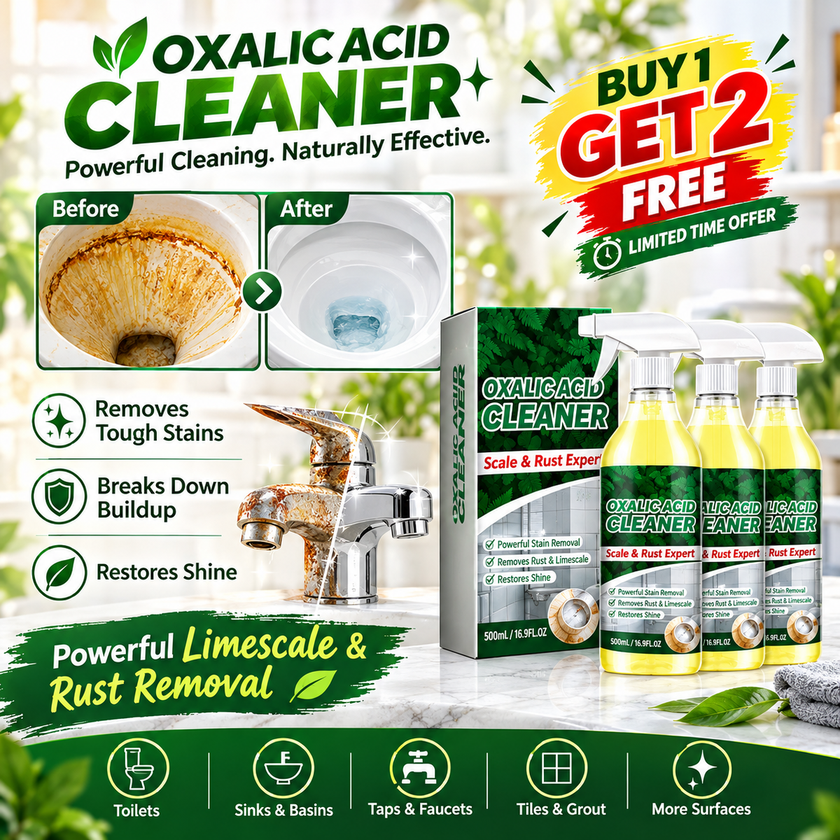 Oxalic Acid Cleaner Scale & Rust Expert (BUY 1 GET 2 FREE)