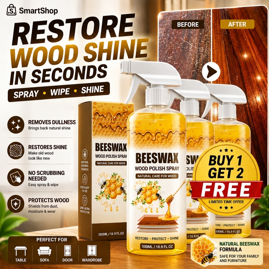 Beeswax Wood Polish Spray | Restore Shine , Protect Furniture | BUY 1 GET 2 FREE