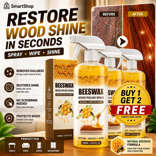 Beeswax Wood Polish Spray | Restore Shine , Protect Furniture | BUY 1 GET 2 FREE